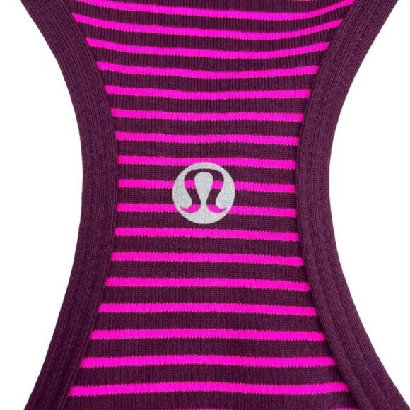 LULULEMON Cool Racerback Sz 4 Hyper Stripe Raspberry Glo Light / Plum - Picture 9 of 9